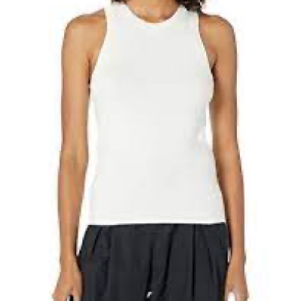 The Drop Women's Gina Fitted Sleeveless High Neck Cut-In Sweater Tank Ivory